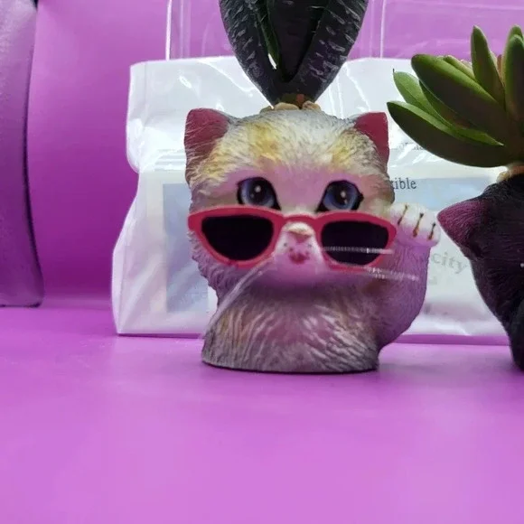 Bradford Exchange Humbugs & Spike Cat Planters Succulents - Picture 2 of 7